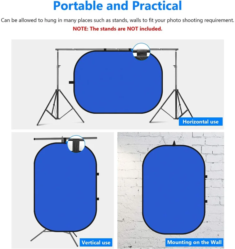 Neewer 150x200cm Green & Blue Folding Collapsible Backdrop - Image 4