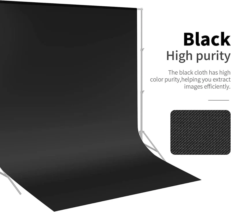 Neewer 3x3.6m Black Polyester Fabric Backdrop - Image 6