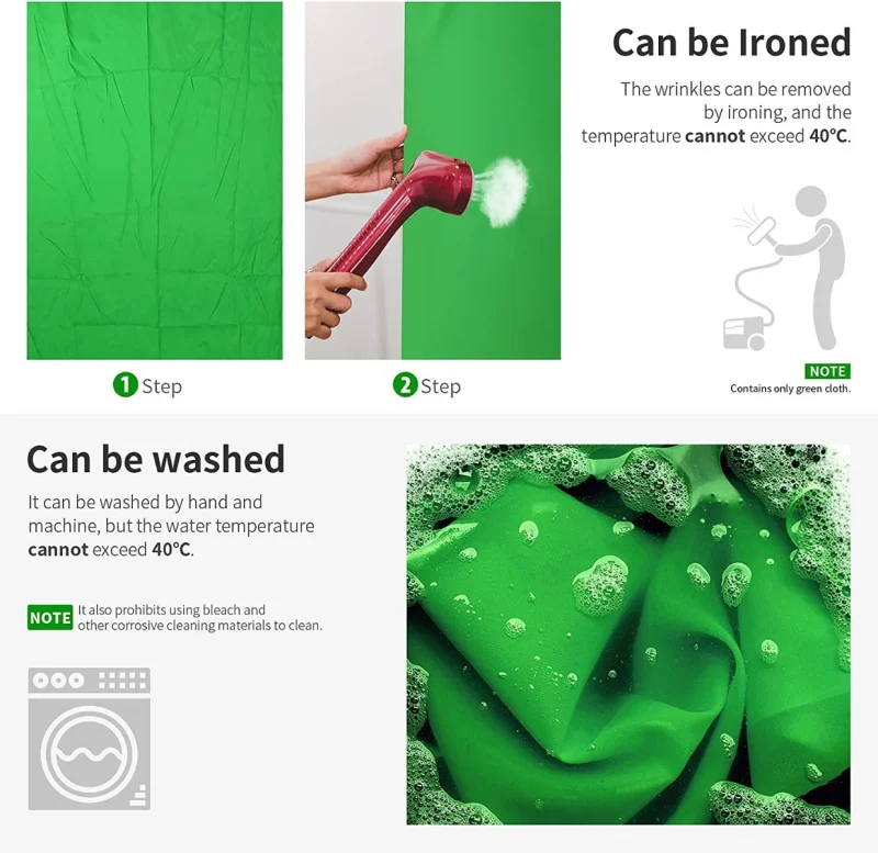 Neewer 3x3.6m Chroma-Key Green Polyester Fabric Backdrop - Image 6
