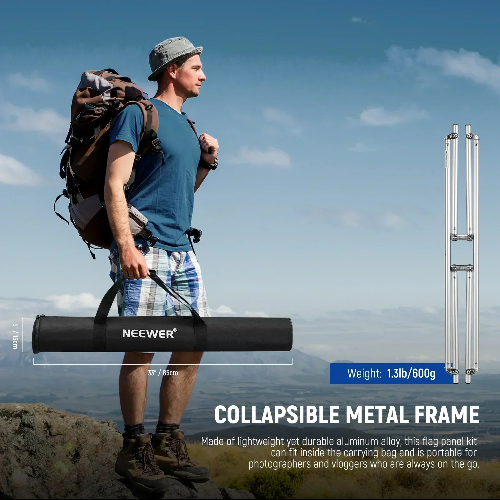 Neewer SF7575F 75x75cm Collapsible Scrim and Reflector Set for C-Stand - Image 5